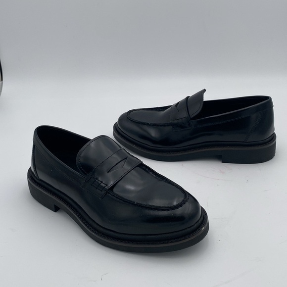 Zara Black Chunky penny Loafer shoe men 40 Y2K gothic retro casual event grandpa - Picture 3 of 15